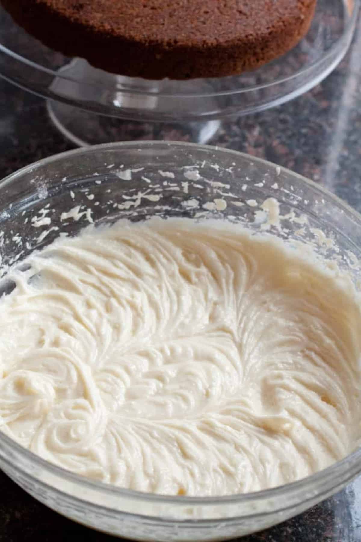 a bowl of cream cheese frosting.