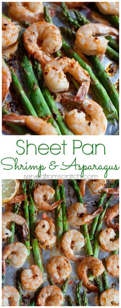 Dinner in 15 minutes! This Sheet Pan Shrimp and Asparagus dinner is fast, easy, healthy, flavorful and perfect for those busy weeknights! #sheetpan #dinners #shrimpandasparagus #recipes #keto