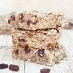 stacked chewy raisin quinoa banana bars