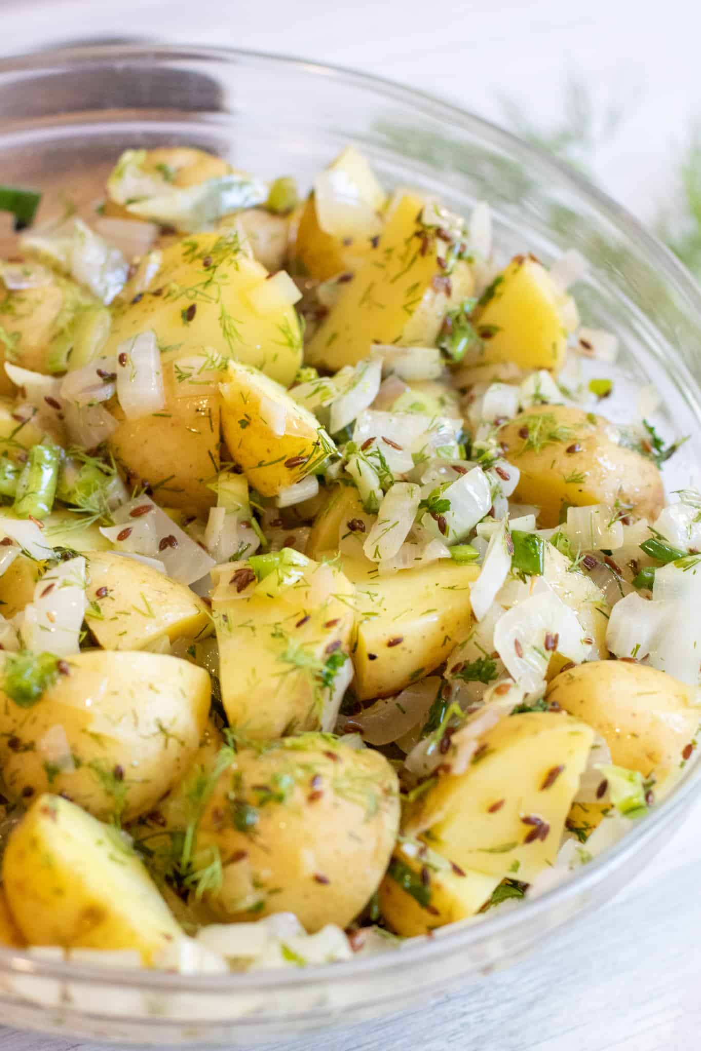 German Dill Potato Salad Served From Scratch