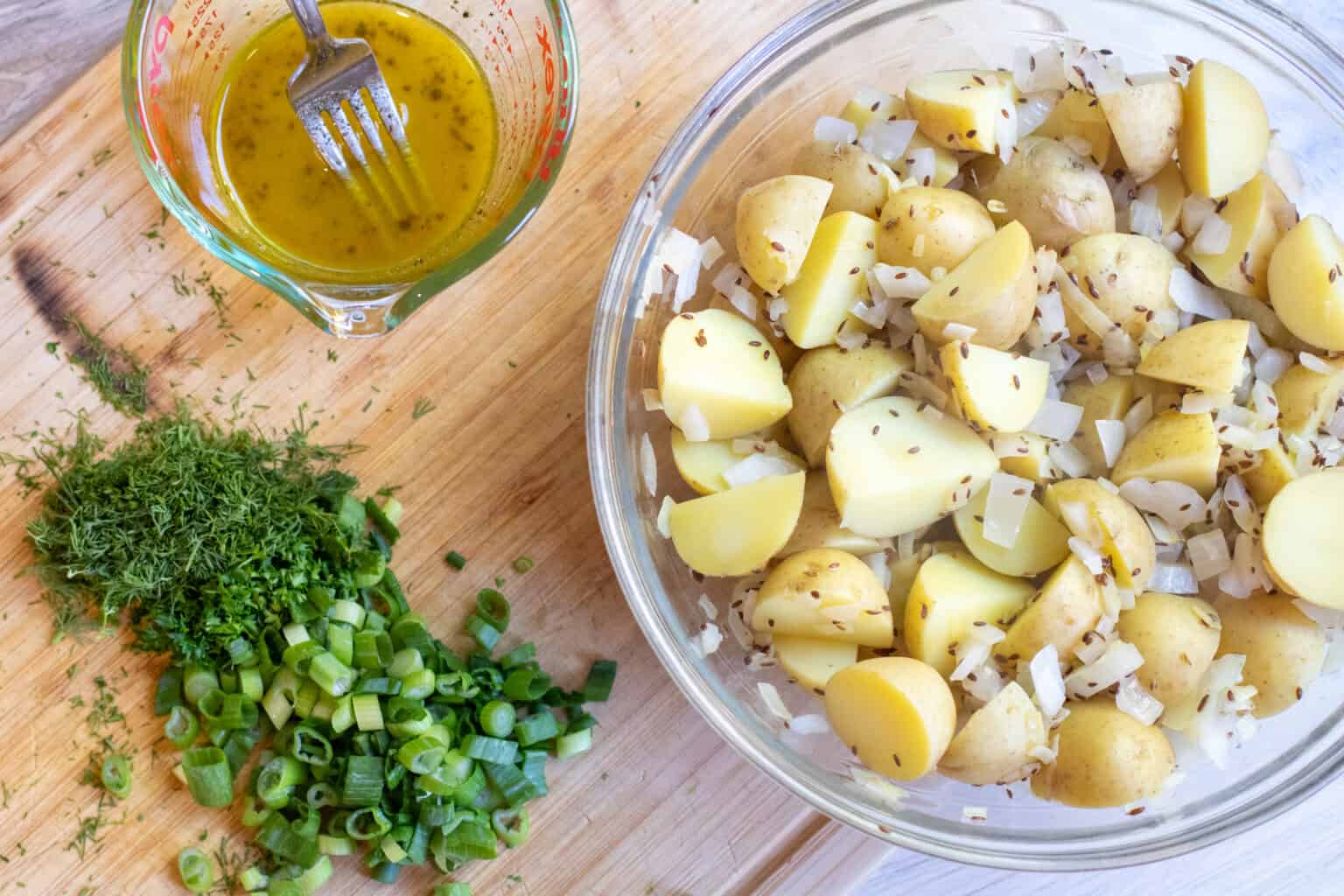 German Dill Potato Salad Served From Scratch