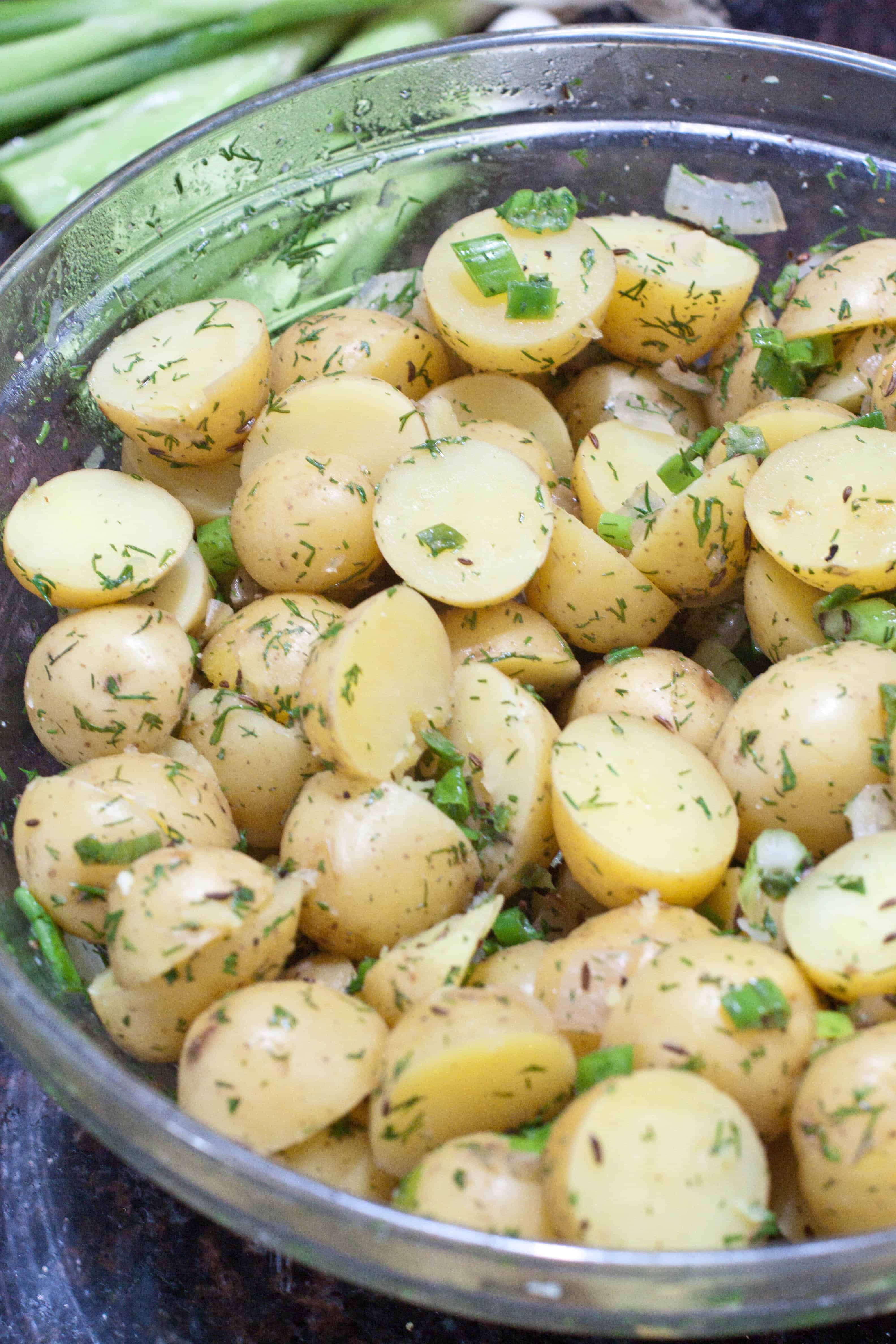 German Dill Potato Salad Served From Scratch