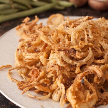 cooked frenches fried onions on a plate