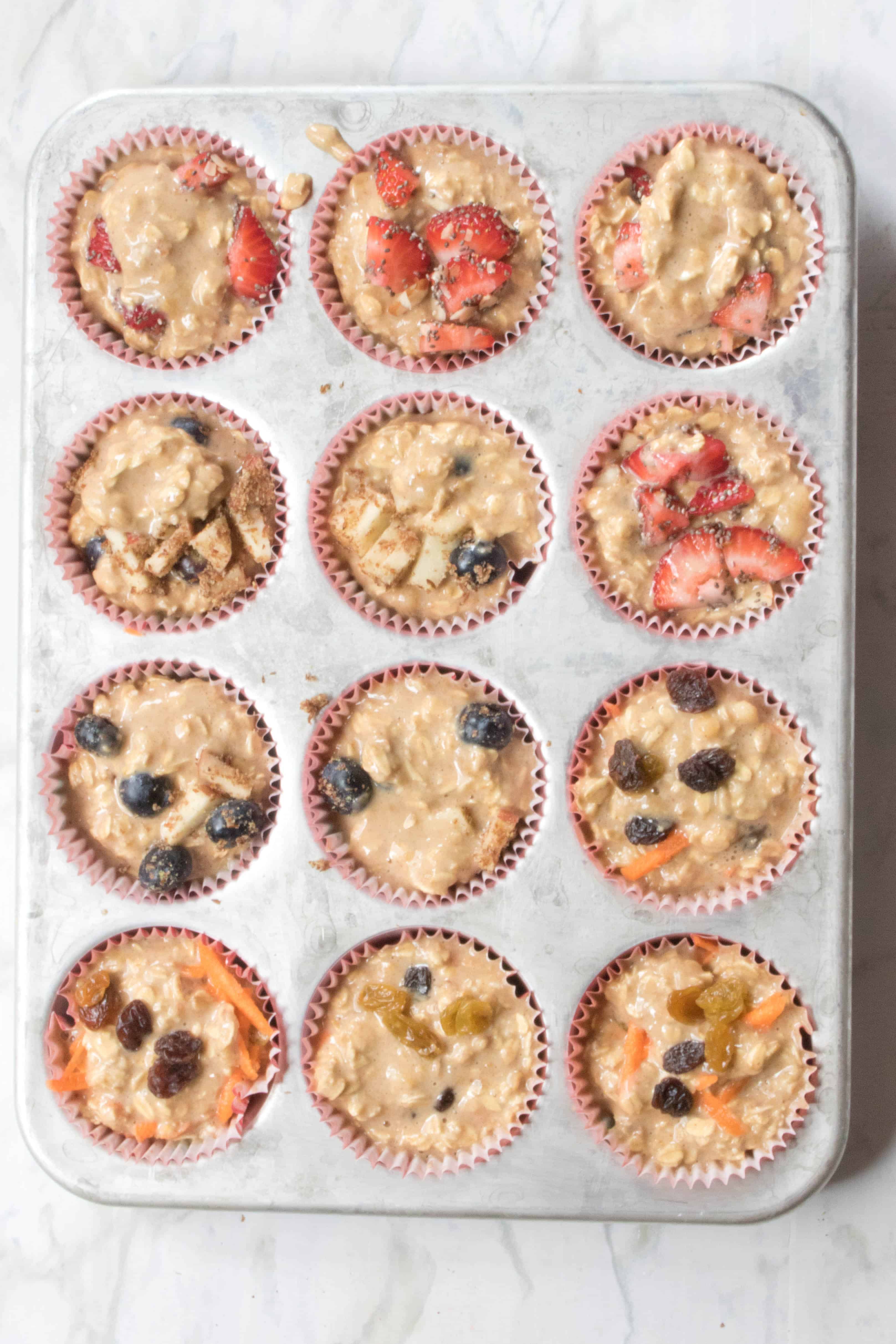 These Healthy Banana Oat Muffins are a quick, nutritious, customizable, grab n' go breakfast that's toddler tested and approved!