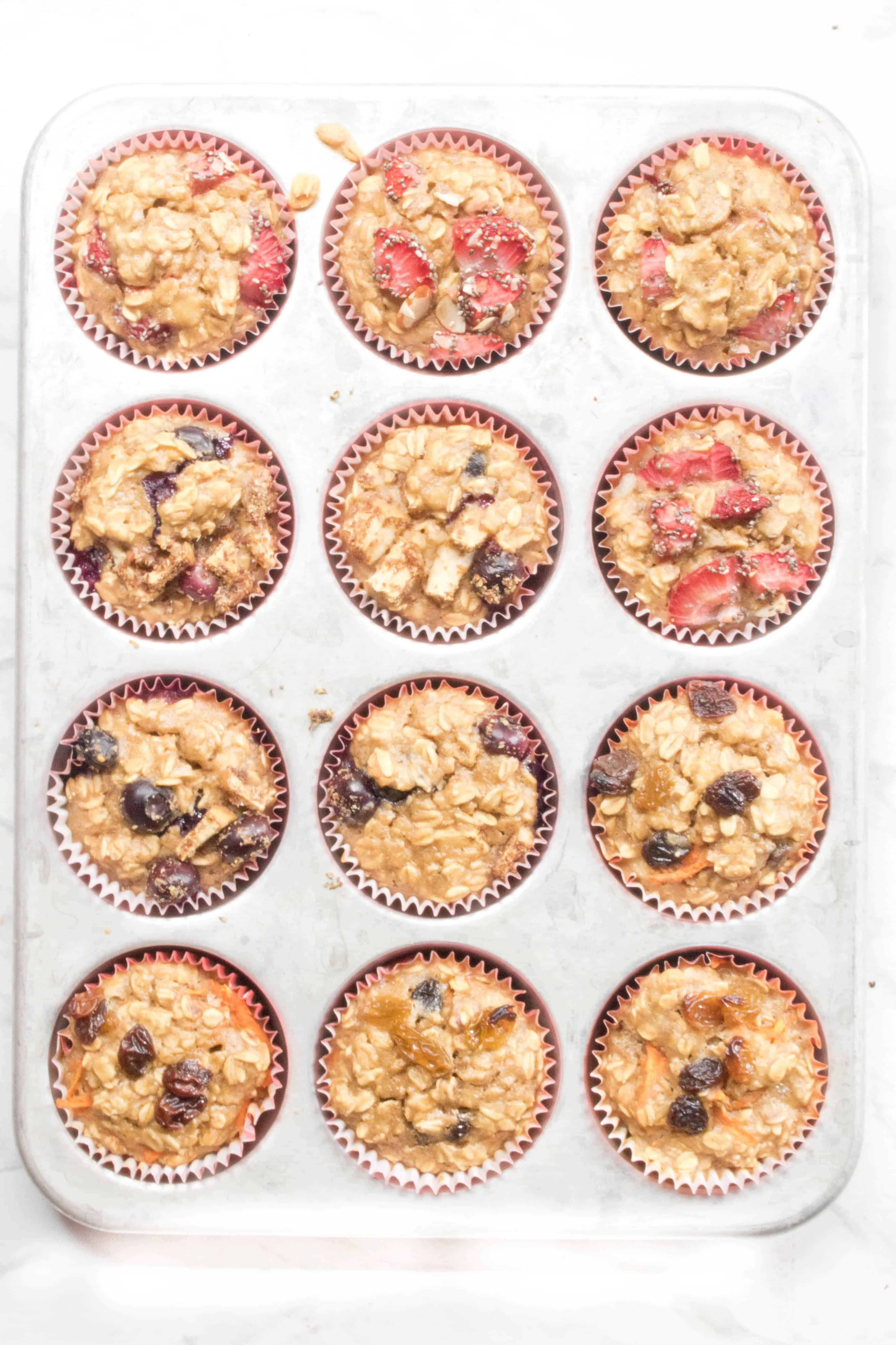 These Healthy Toddler Banana Oat Muffins are a quick, nutritious, customizable, grab n' go breakfast that's toddler tested and approved!