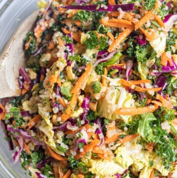 a bowl of cabbage slaw.