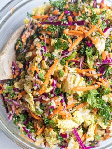 a bowl of cabbage slaw.