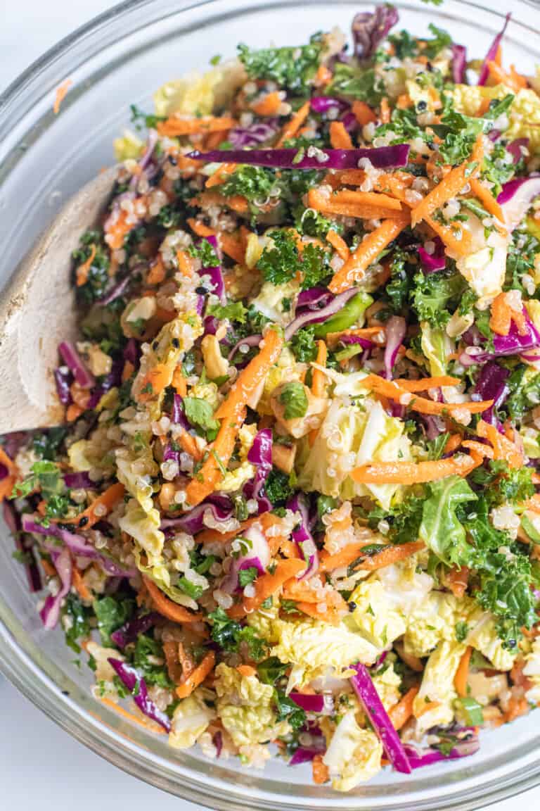 a bowl of cabbage slaw.