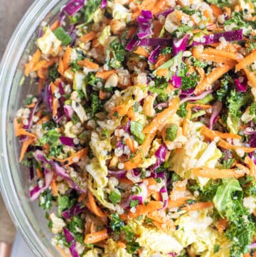 a bowl of cabbage slaw.