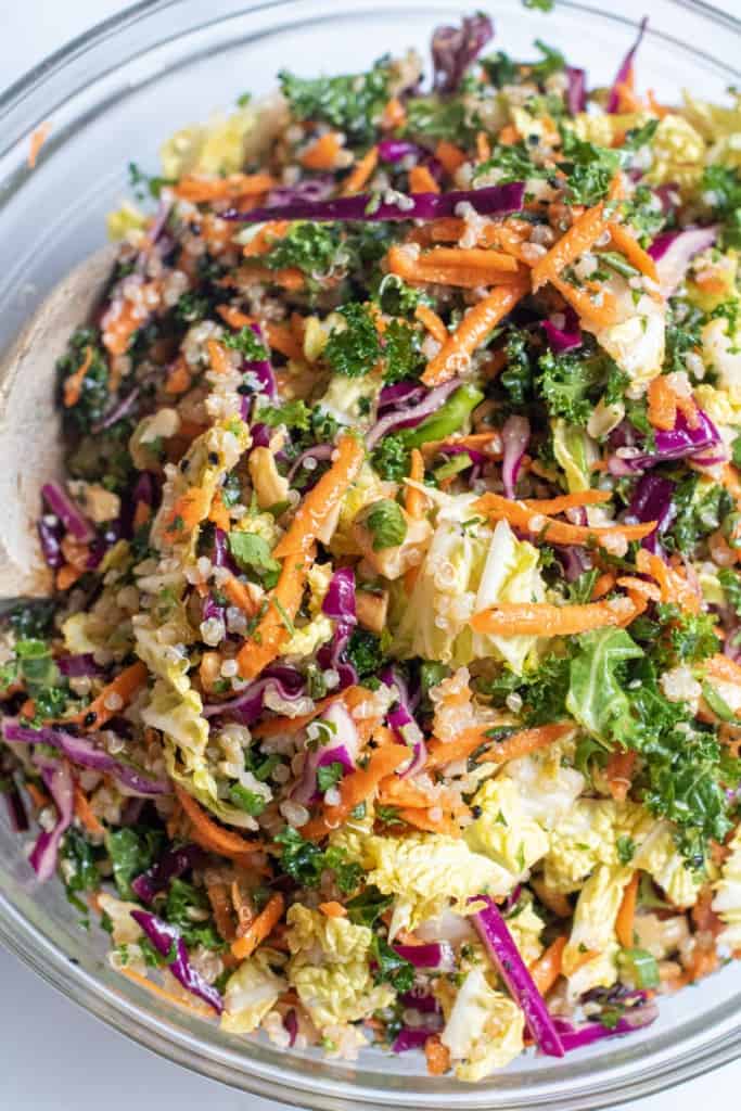 a bowl of cabbage slaw.