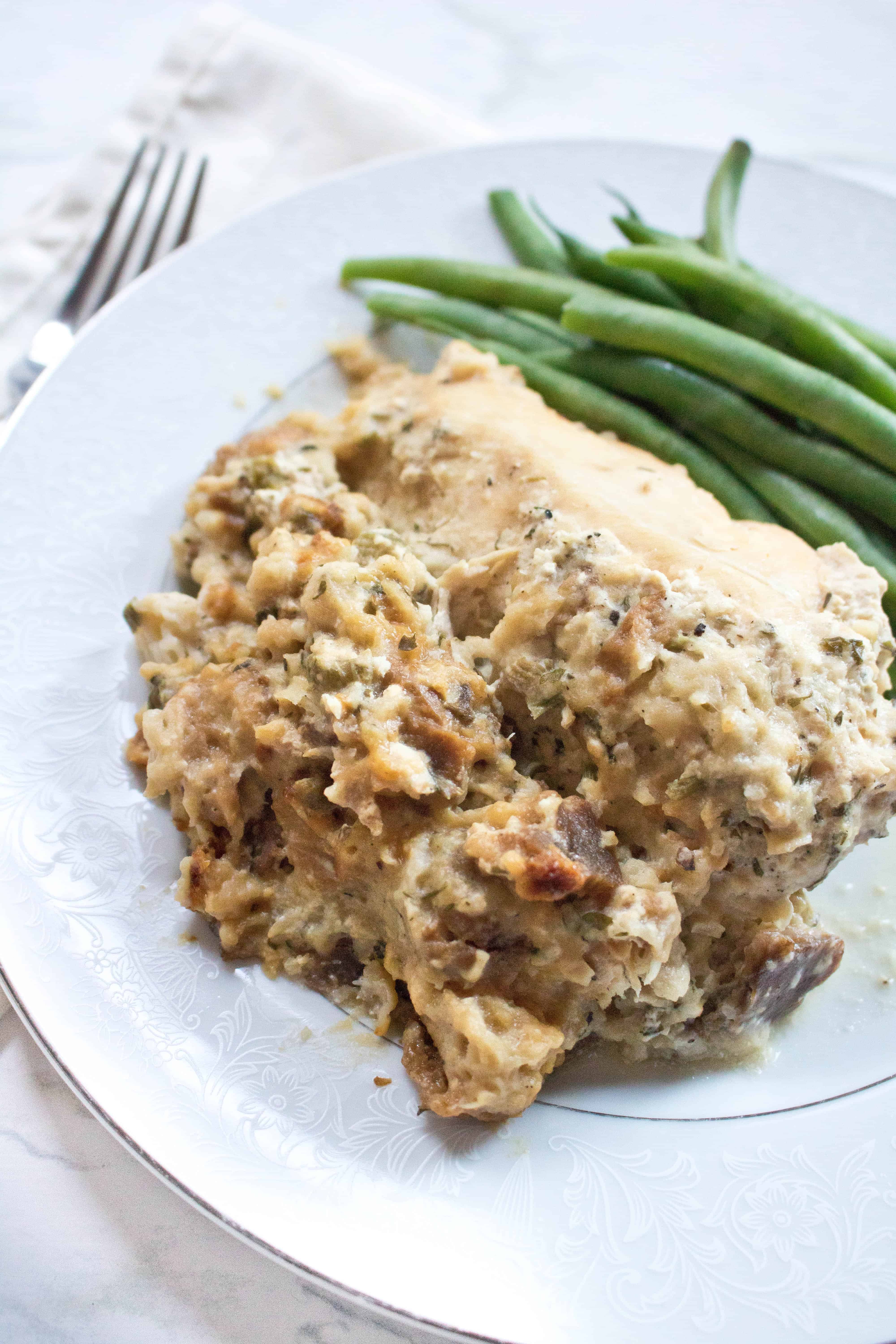 Crock Pot Chicken and Stuffing From Scratch - Served From Scratch