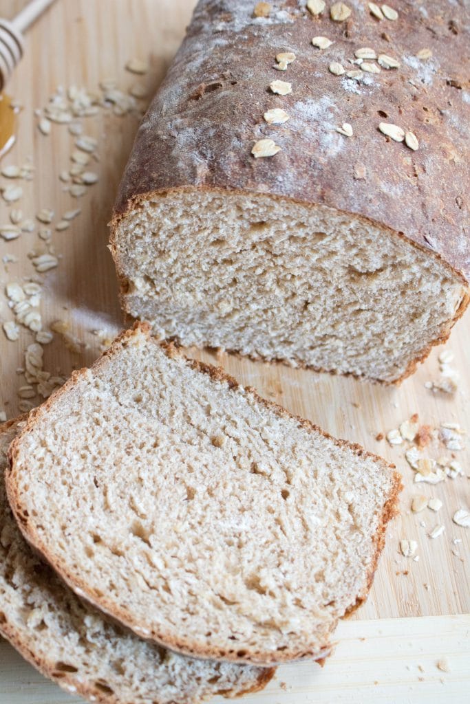 sliced whole wheat bread on a cutting board 