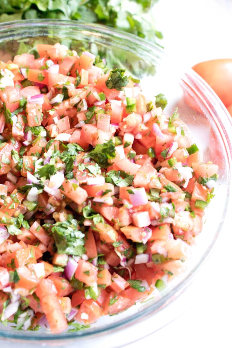 a big bowl of pico de gallo.