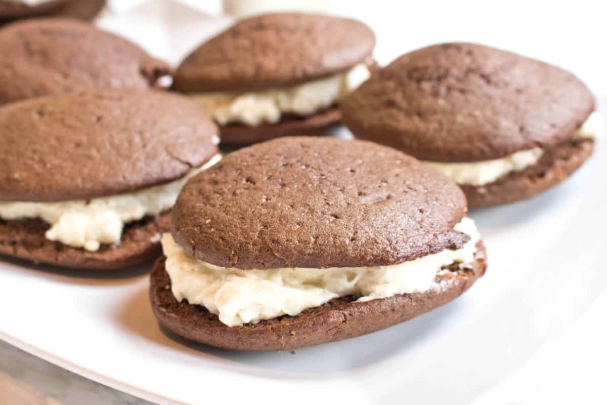 a plate of whoopie pies. 