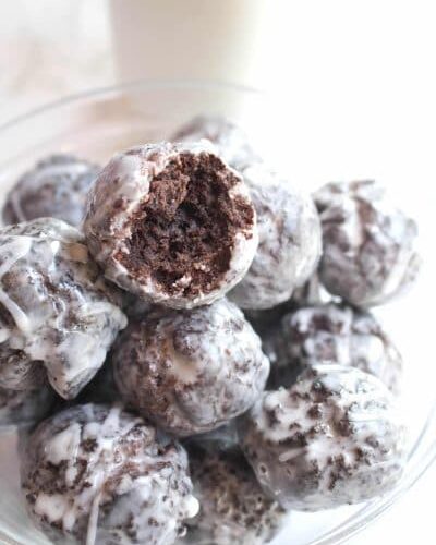 Glazed Chocolate Munchkins Donut Holes Served From Scratch