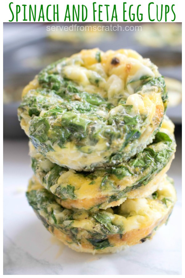 3 stacked egg cups with spinach