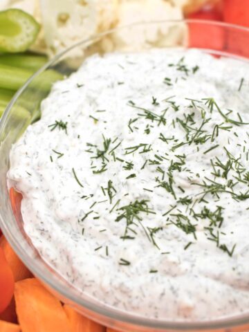 Make your own Dill Onion Dip From Scratch by using homemade mayonnaise and have a delicious dip for all your favorite veggies, chips, and snacks!