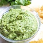 a bowl of fresh guacamole.