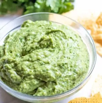 a bowl of fresh guacamole.