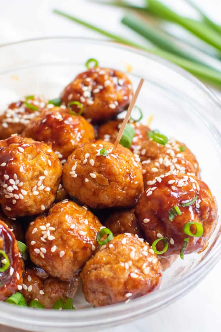 Sweet Sesame Ginger Meatballs Served From Scratch