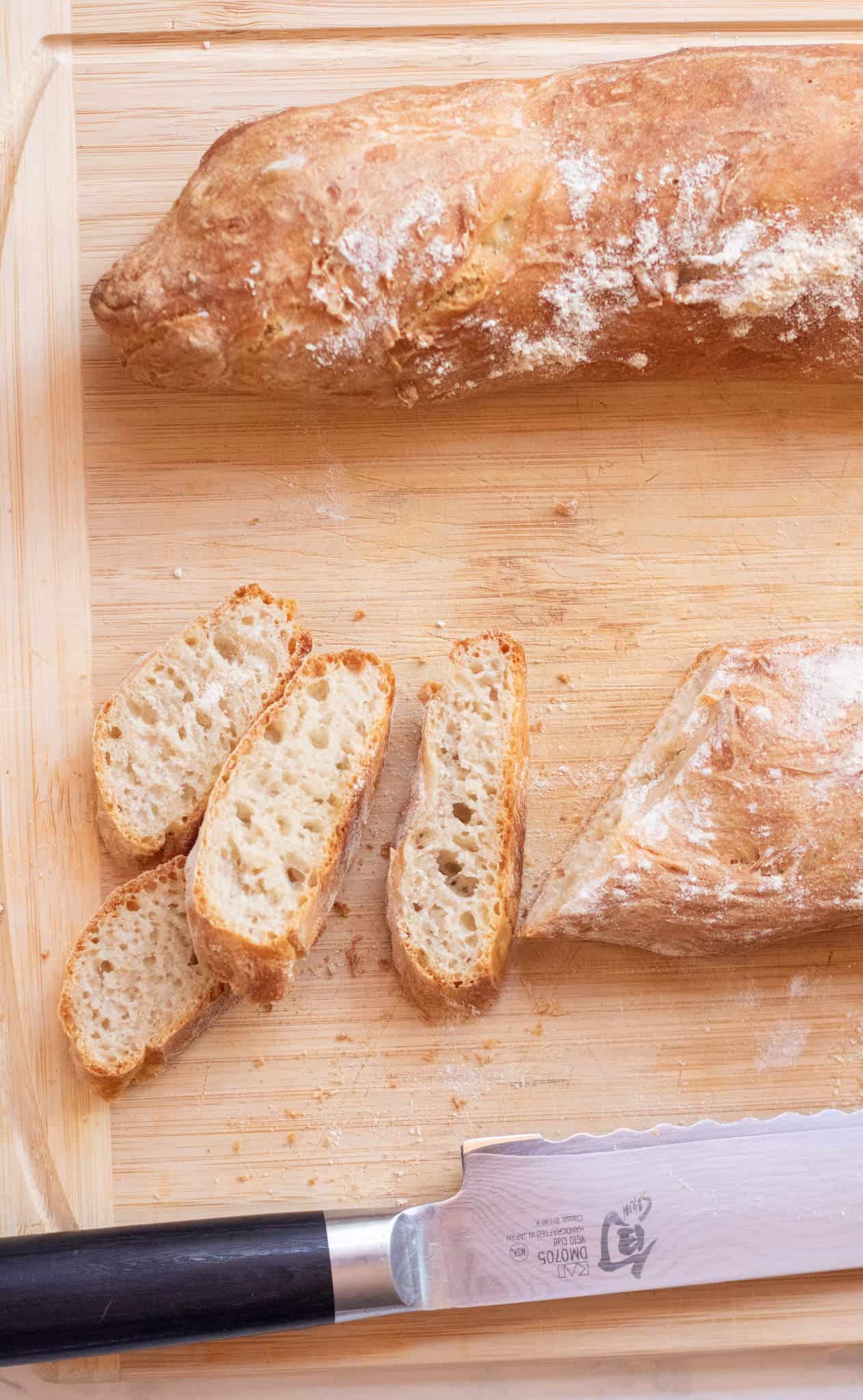 Easy Crusty French Baguette Served From Scratch