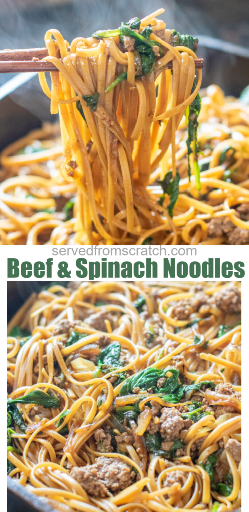 Beef and Spinach Noodles - Served From Scratch