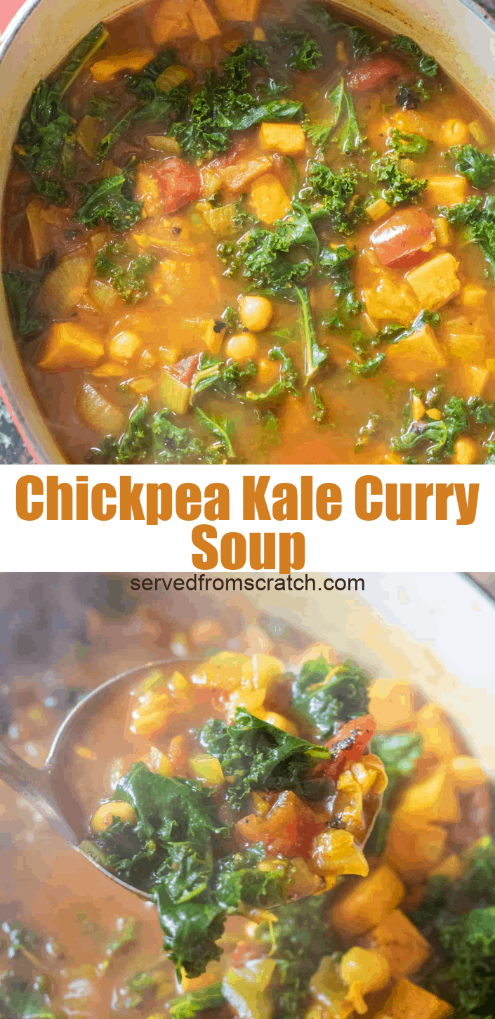 Chickpea Kale Curry Soup Served From Scratch