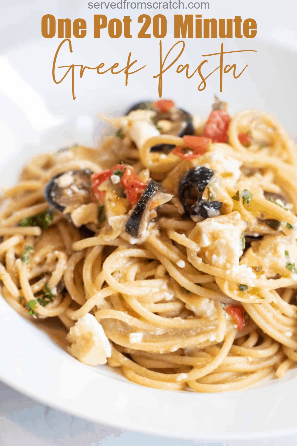 One Pot 20 Minute Greek Pasta Served From Scratch