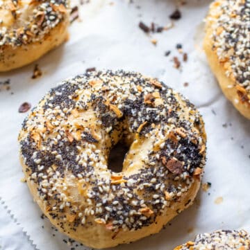 Cooked everything bagels from scratch on baking sheet.