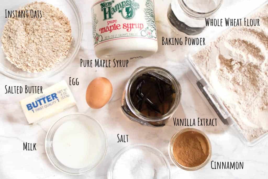 blueberry oatmeal cookies ingredients laid out on a counter