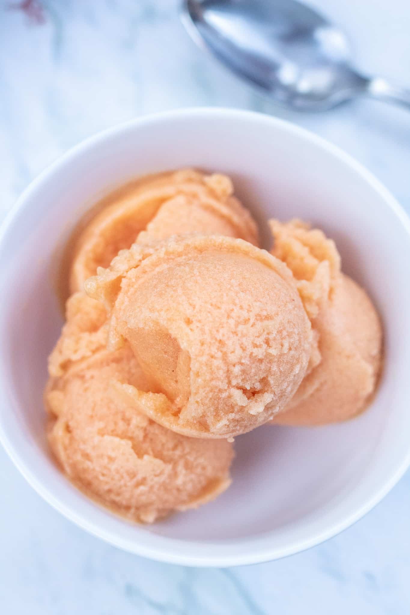 4 Ingredient Peach Sorbet Served From Scratch