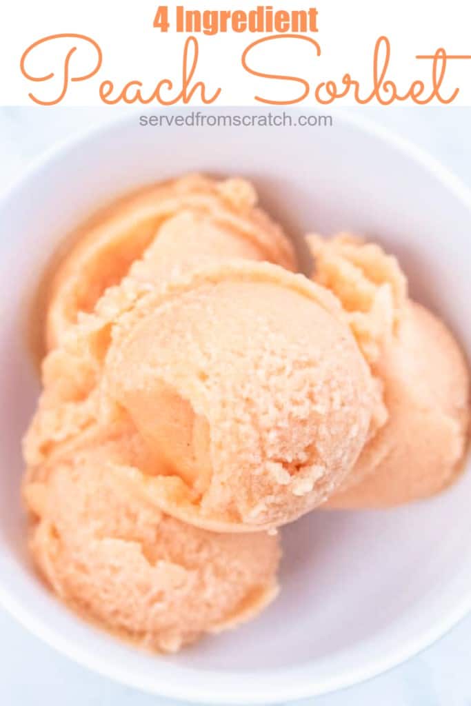 a bowl of peach sorbet.