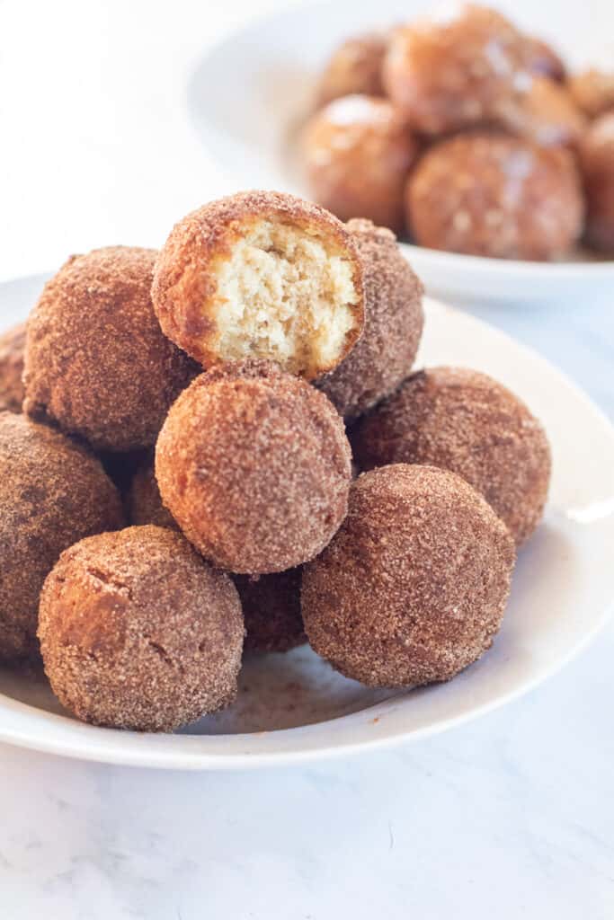 Banana Maple Munchkins (Donut Holes) Served From Scratch