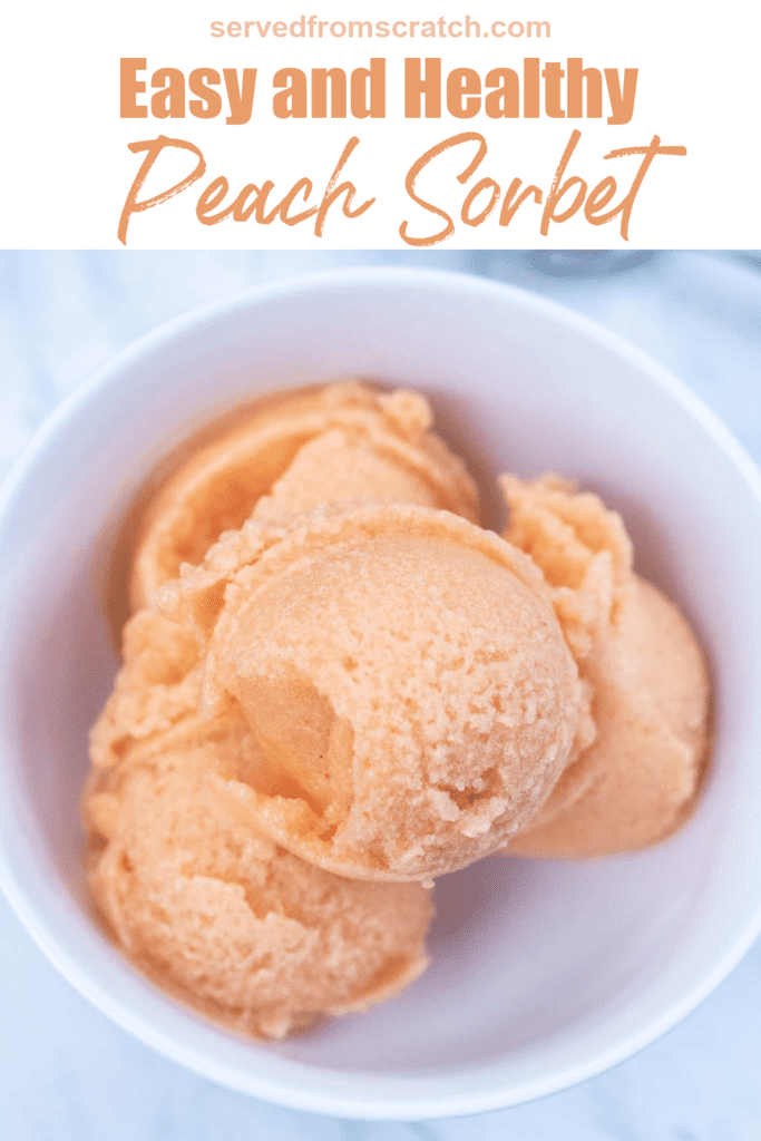a bowl of sorbet with pinterest pin text.