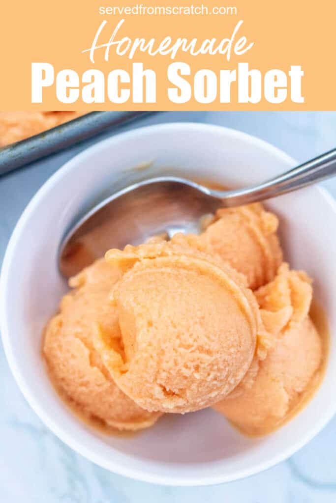 a bowl of sorbet with pinterest pin text.