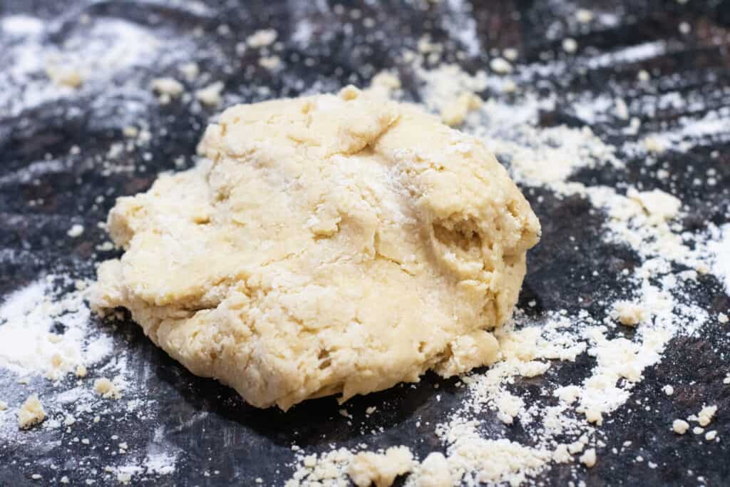 a rough dough on a floured counter