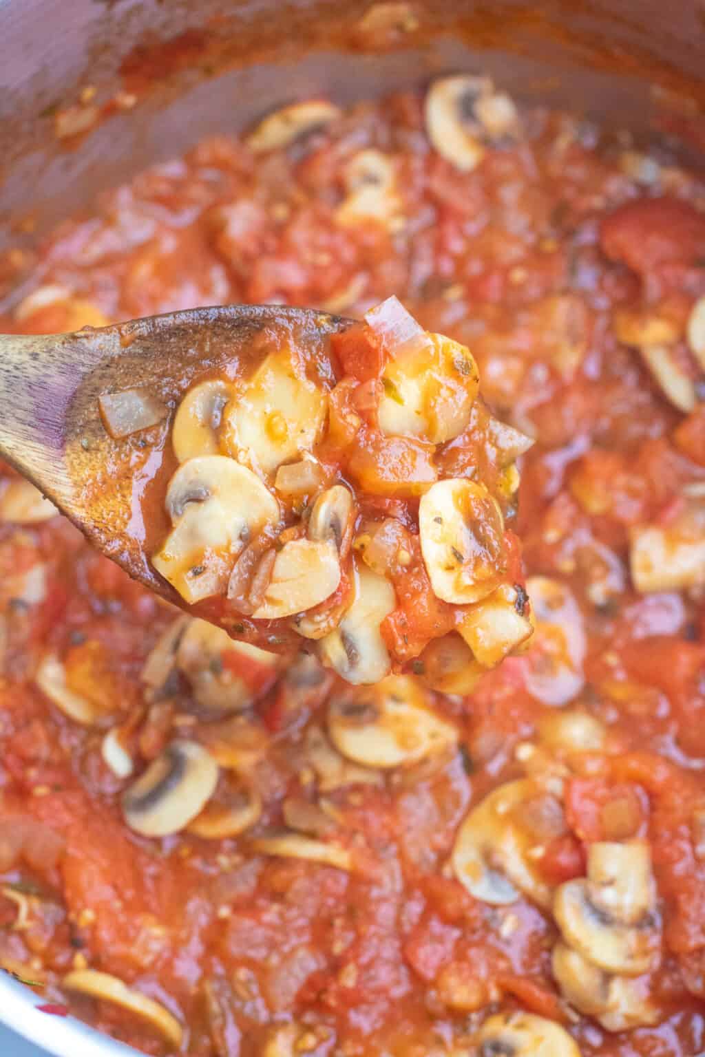 Homemade Mushroom Marinara Served From Scratch