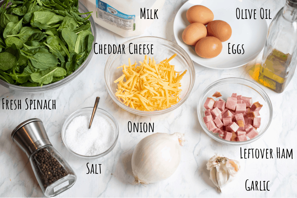 Spinach, Ham, and Cheddar Quiche Served From Scratch