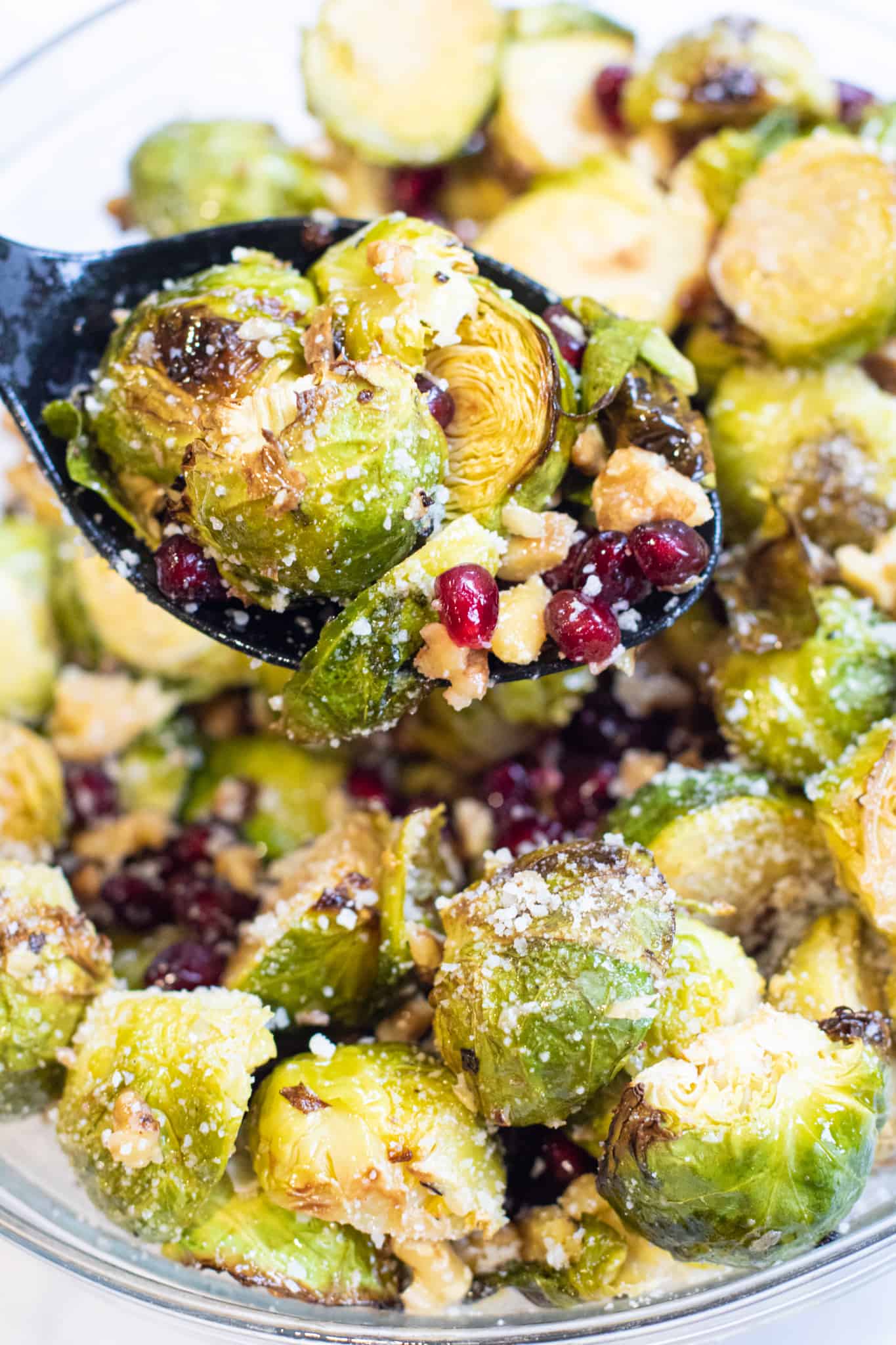 Roasted Brussels Sprouts and Pomegranate Salad Served From Scratch