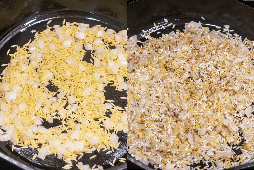 ghisa con cipolla e orzo e poi riso