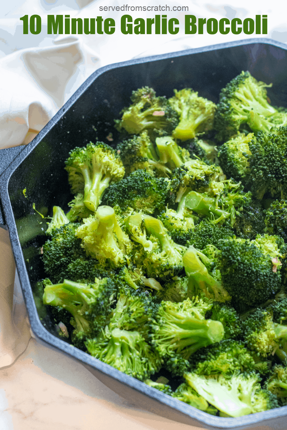 Easy 10 Minute Garlic Broccoli Served From Scratch