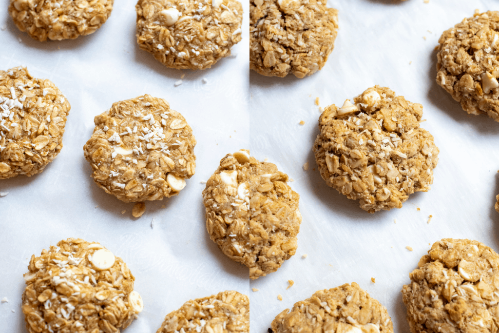 baked and unbaked cookies on a cookie sheets.