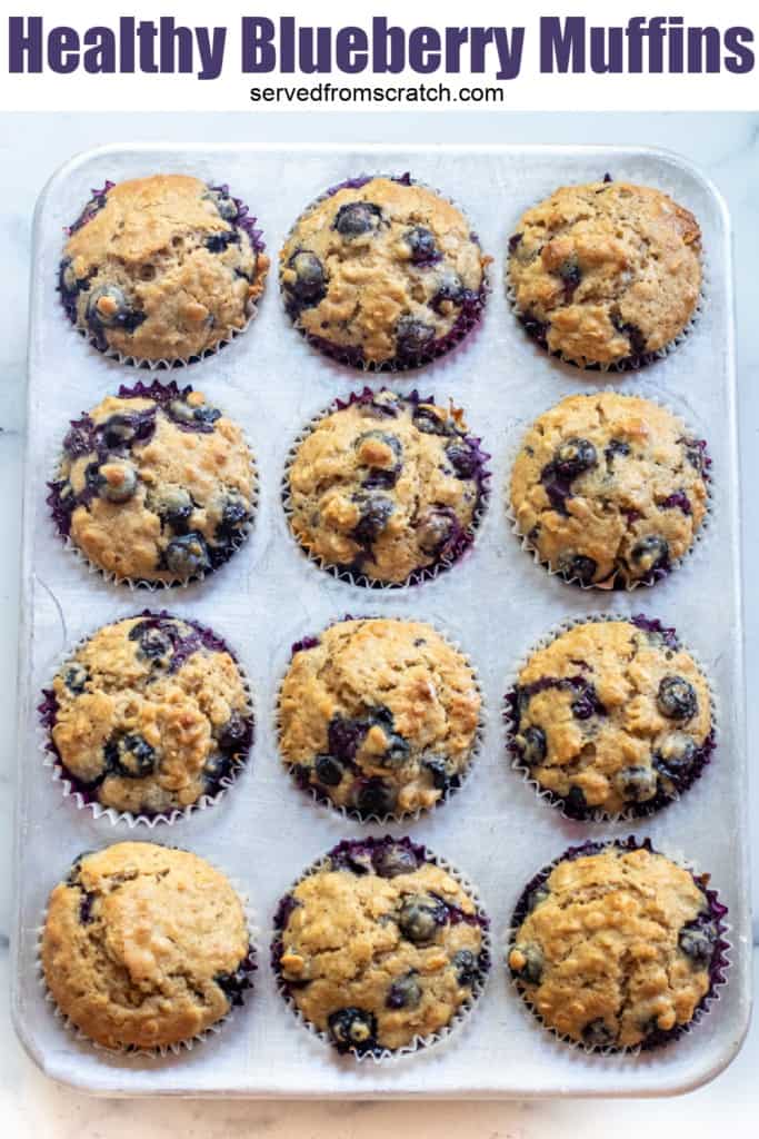 muffins in a tin with Pinterest pin text.