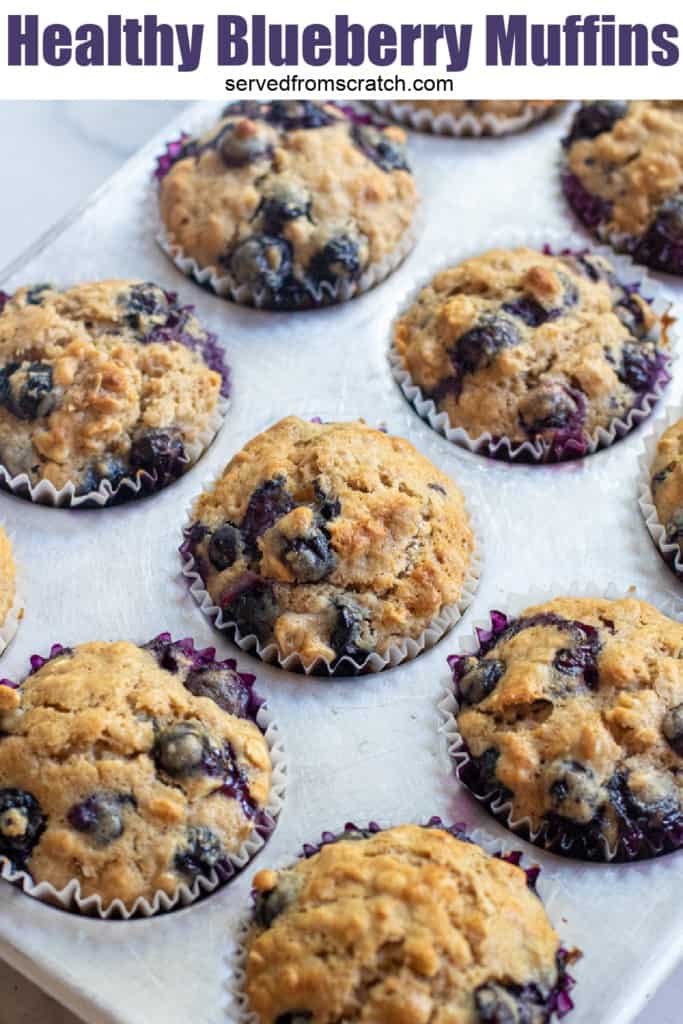 muffins in a tin with Pinterest pin text.