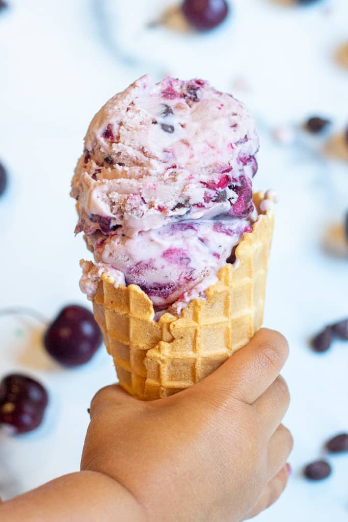 Homemade Cherry Garcia Ice Cream