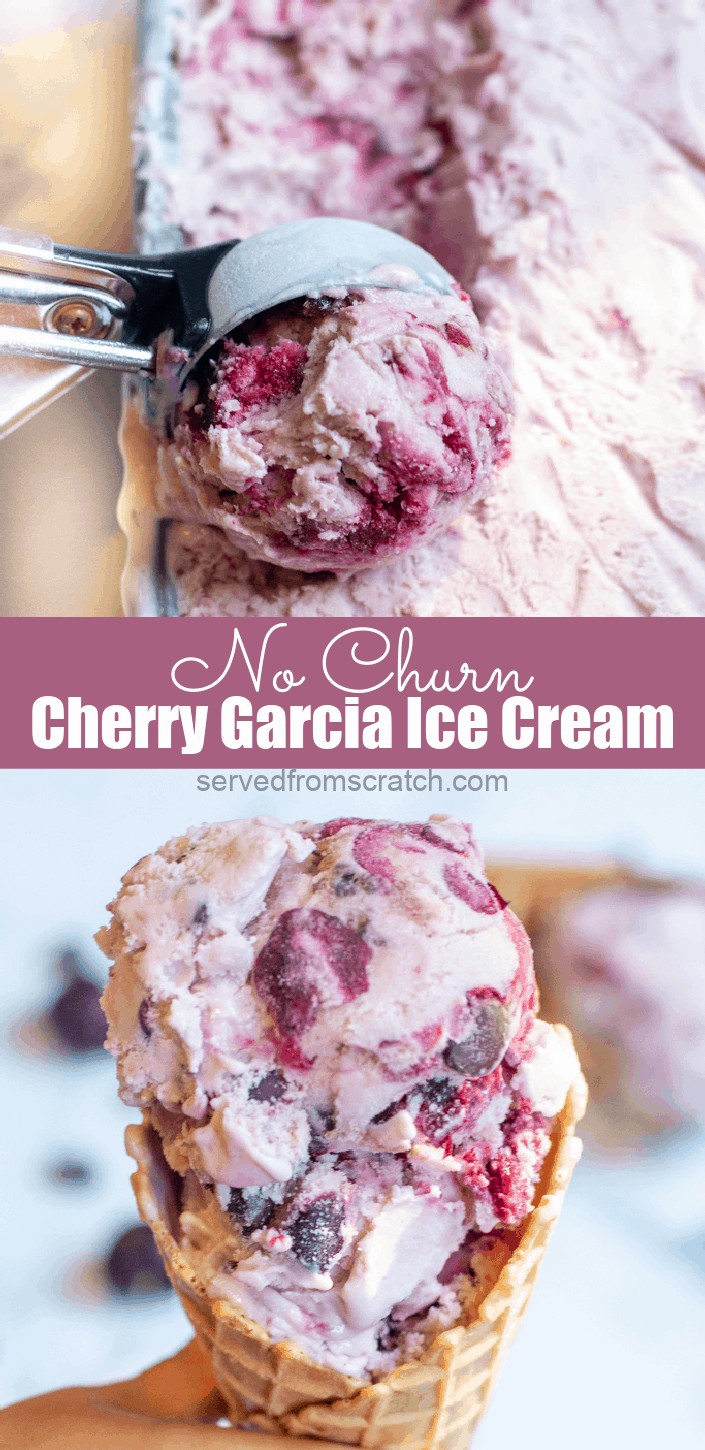 Homemade Cherry Garcia Ice Cream Served From Scratch