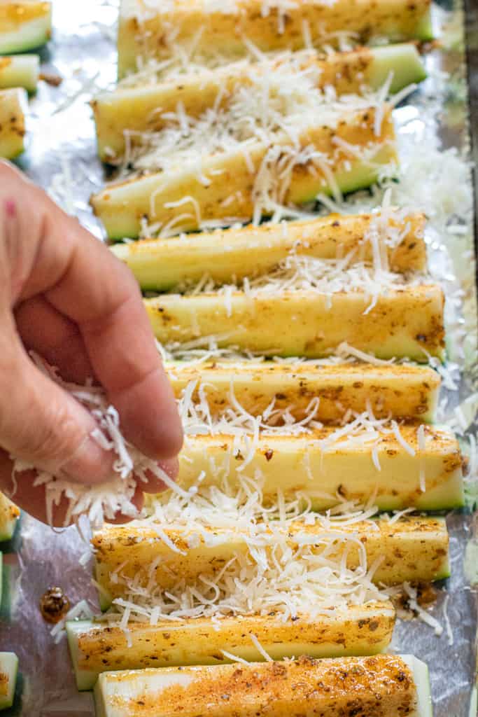 Baked Parmesan Zucchini Spears Served From Scratch