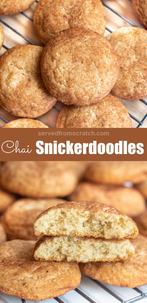 cooling rack of big snickerdoodle cookies and Pinterest pin text.