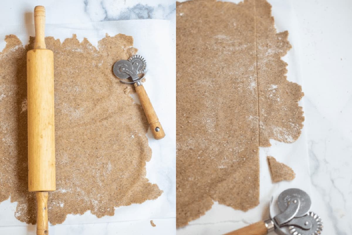 rolled out dough with a pastry cutter.