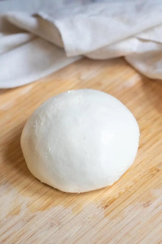 a ball of fresh mozzarella cheese.